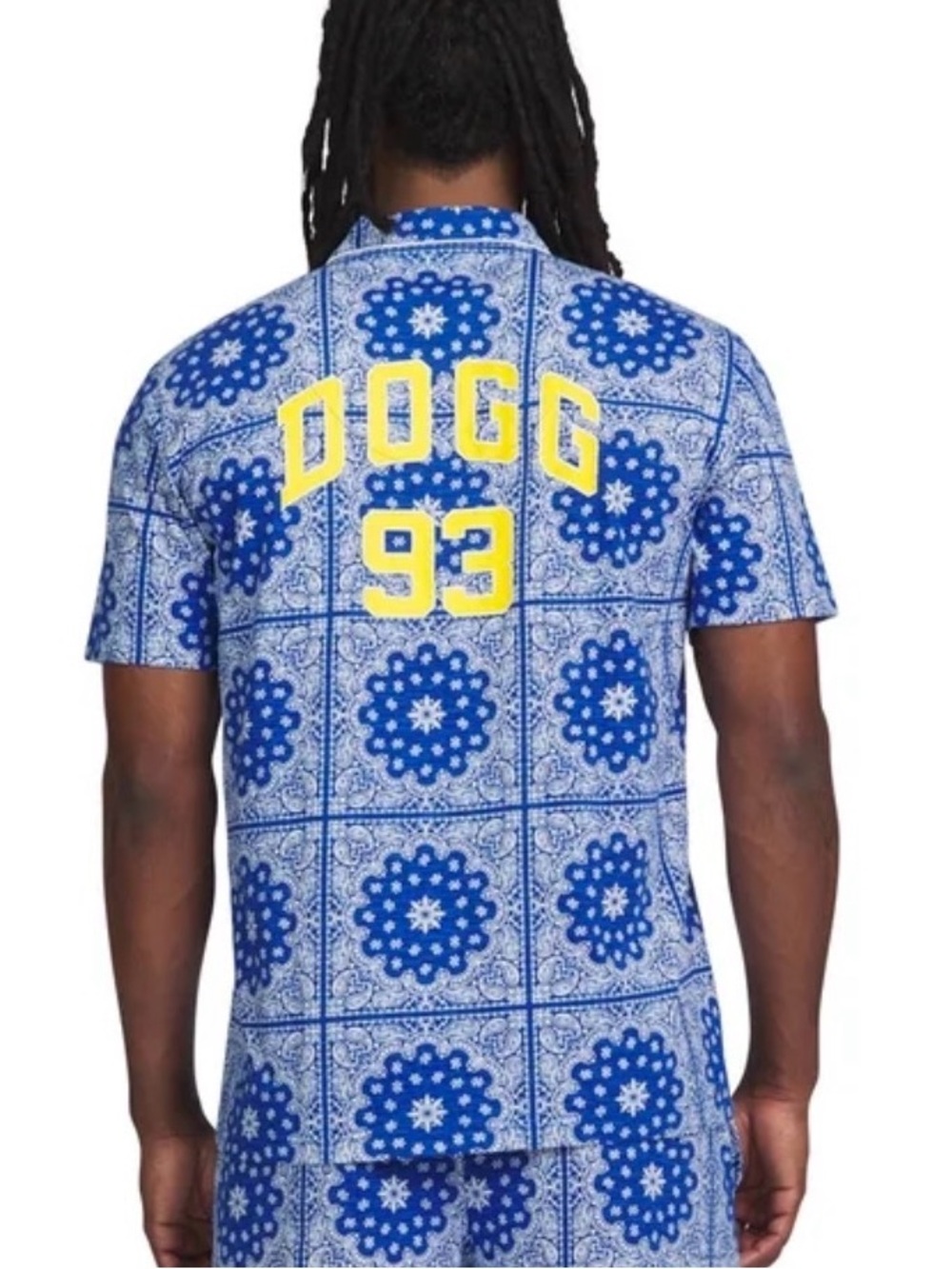Dogg Supply by Snoop Dog Mens Medium Blue Paisley Top